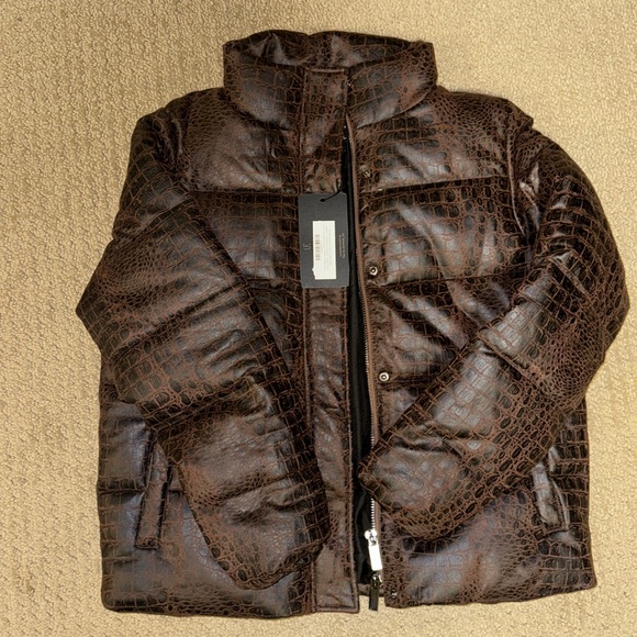 NWT UNREAL FUR Crocodile effect padded jacket - Picture 8 of 8
